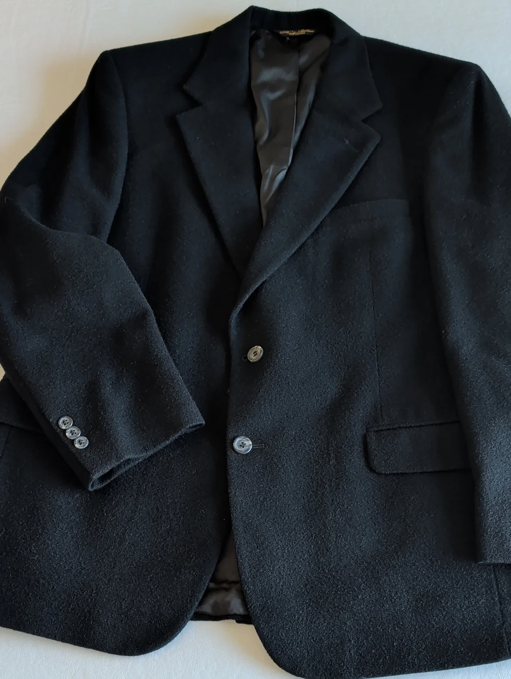 Brooks Brothers 100% Cashmere Black Suit Coat Blazer Men's Size L / XL